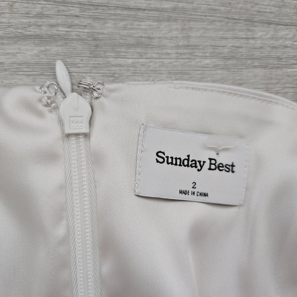 Aritzia Sunday Best Satin Mini Dress White - Picture 5 of 7